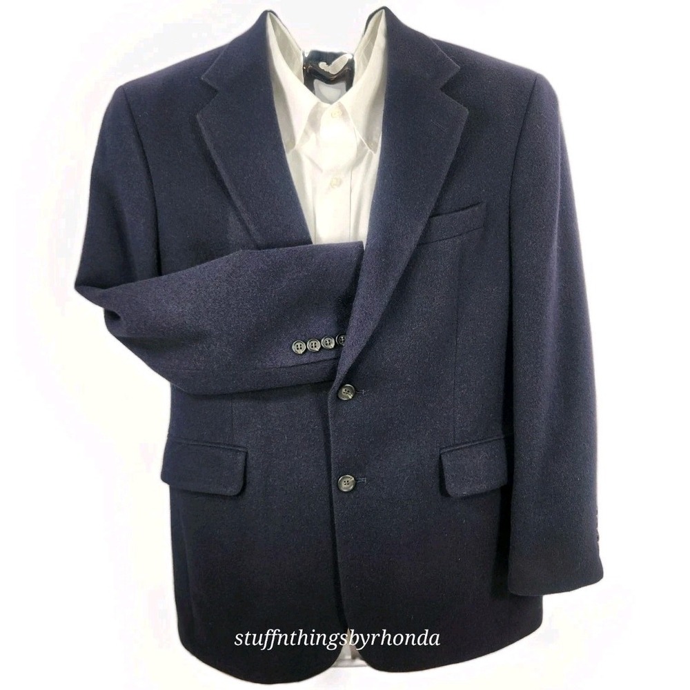 JOS. A. BANK Vintage 100% Camel Hair Navy Sport Coat Blazer Men's 42 ‎ Reg